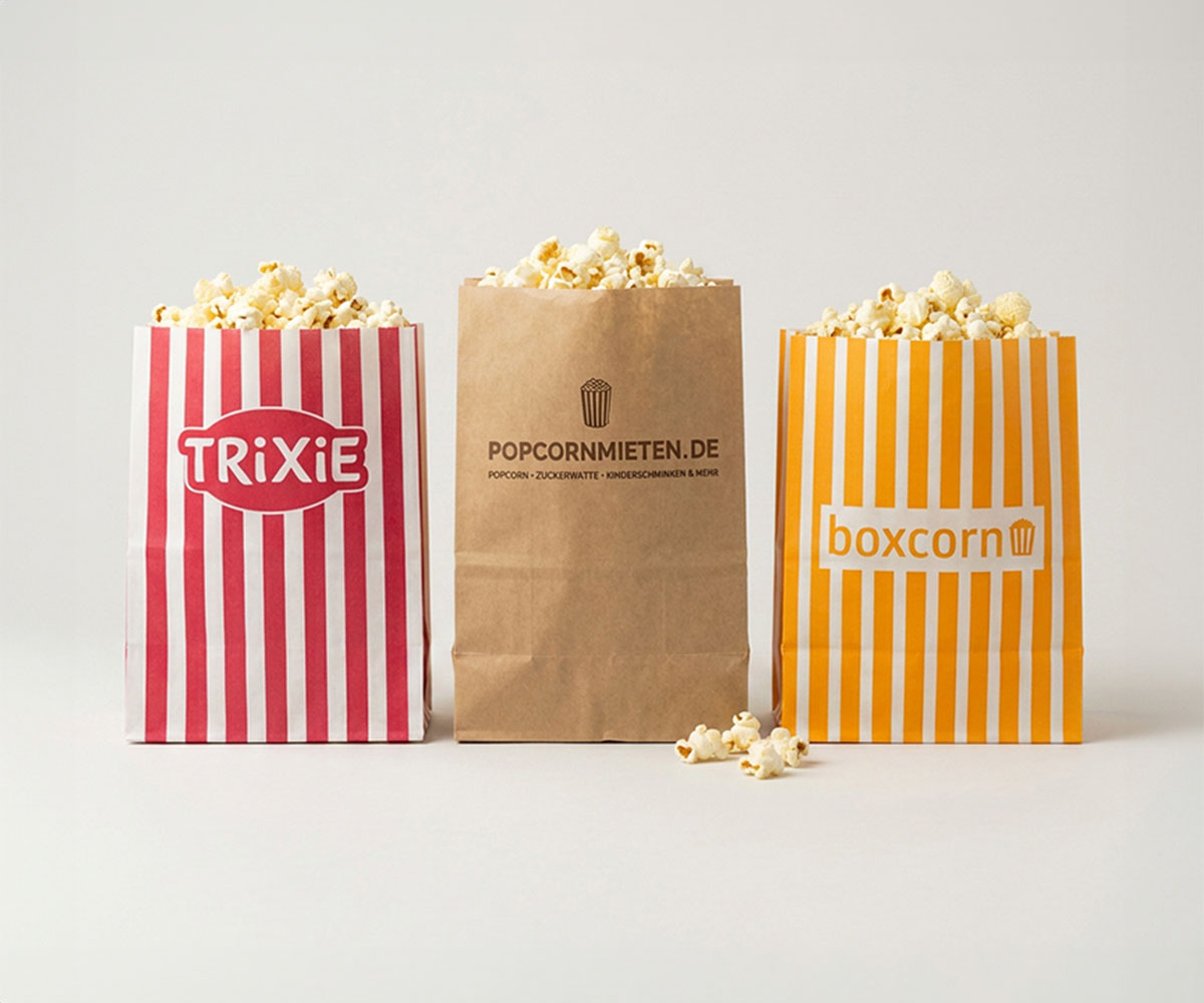 Bedrukte blokbodemzak voor popcorn