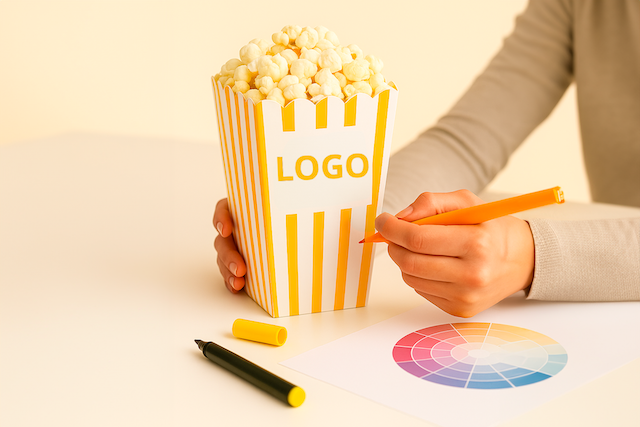 Ontwerp voor een popcornverpakking