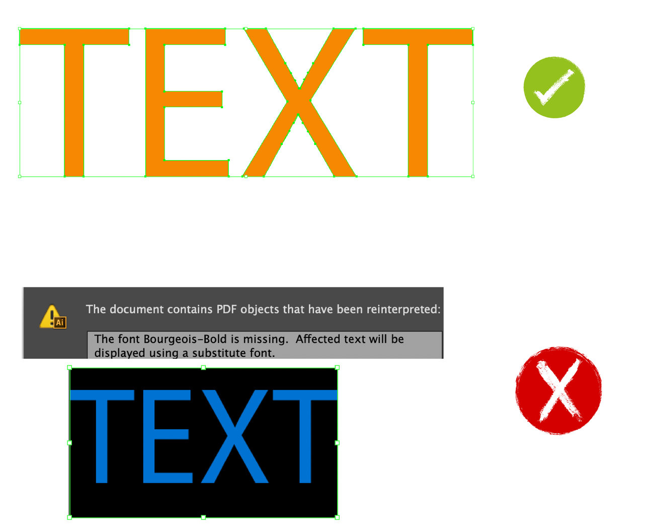 Voorbeeld: lettertypen omzetten naar vectorcontouren