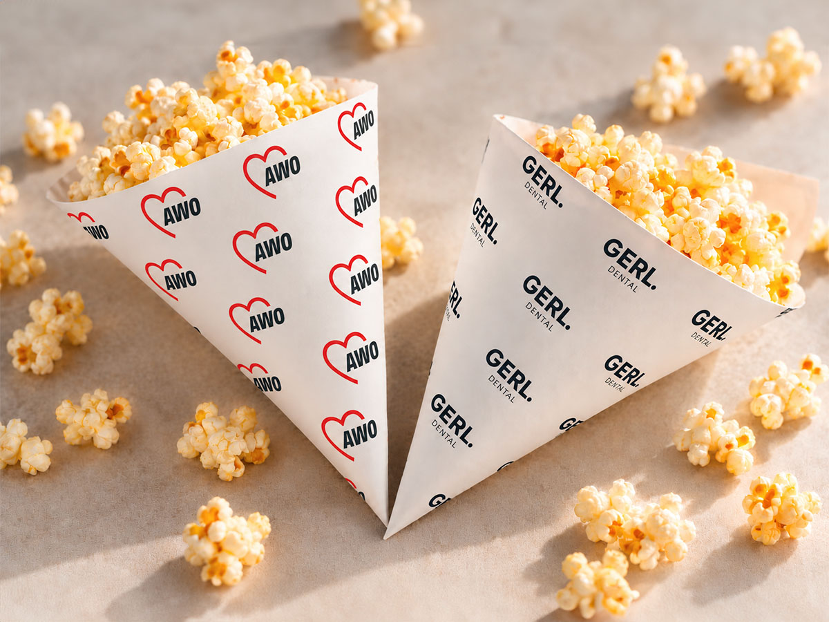 Bedrukte popcornpuntzakken met logo